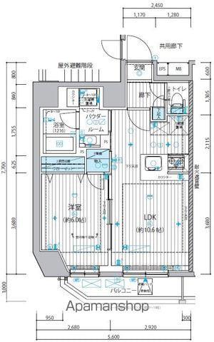 メインステージ入谷Ⅲ(1LDK/10階)の間取り写真