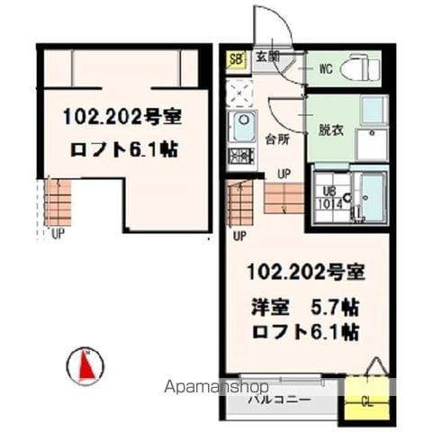 TINO長町(1K/1階)の間取り写真
