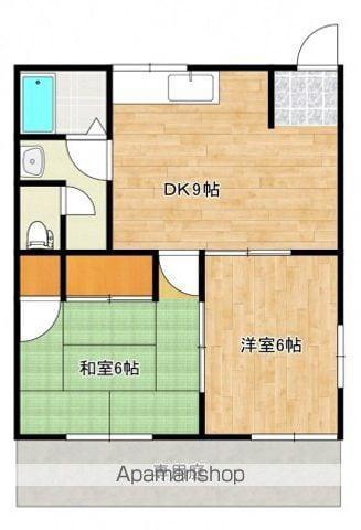 タウンハタノⅠ(2DK/1階)の間取り写真