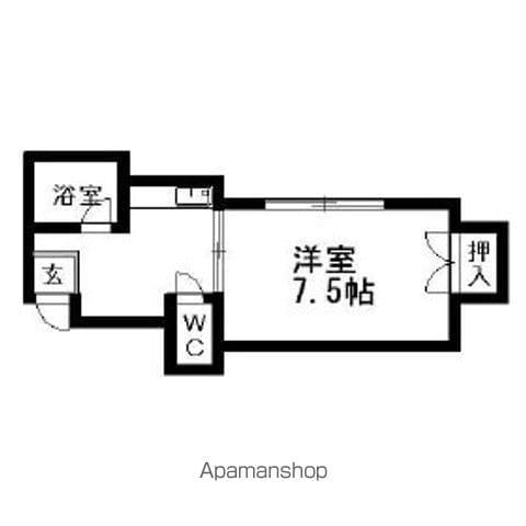 カーサ和光(1K/1階)の間取り写真