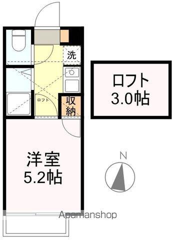 アップルハウス東黒松(1K/1階)の間取り写真