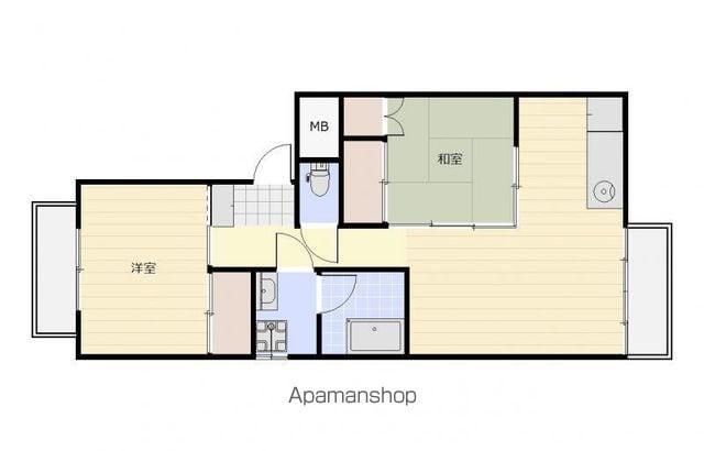 ハル木太ビル(2LDK/3階)の間取り写真