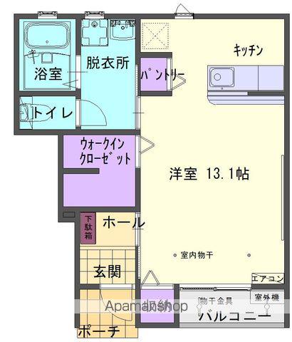 バーン サバイ(ワンルーム/1階)の間取り写真