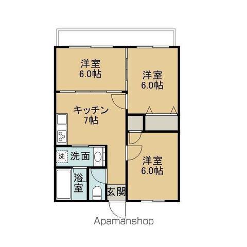 メゾン伊吹(3DK/4階)の間取り写真