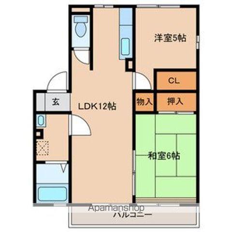 メゾンドレトアC棟D棟(2LDK/2階)の間取り写真