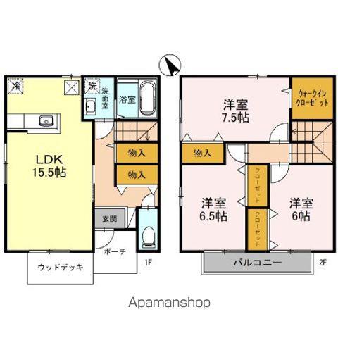 レイク・ビュー鴻池　Ｂ棟(3LDK)の間取り写真