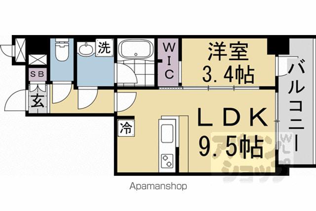 レオンコンフォート西大路御池(1LDK/8階)の間取り写真