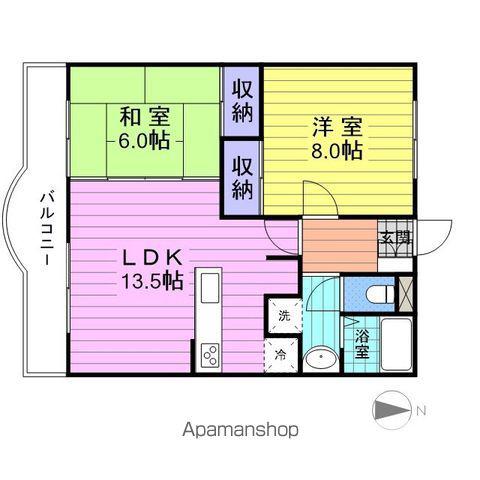 プロバンス・ヒル(2LDK/1階)の間取り写真