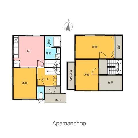 予讃線 観音寺駅(香川) 徒歩33分 2階建 築20年(3DK)の間取り写真