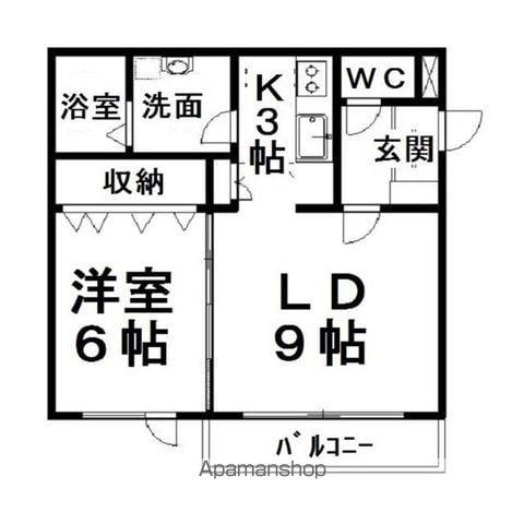 フェリーチェラピュタS(1LDK/3階)の間取り写真