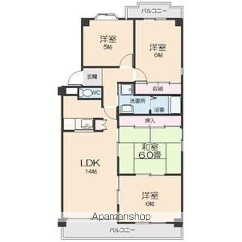 いづみハイツ平池(4LDK/2階)の間取り写真