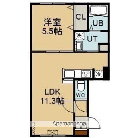 リーフ・ワン(1LDK/2階)の間取り写真