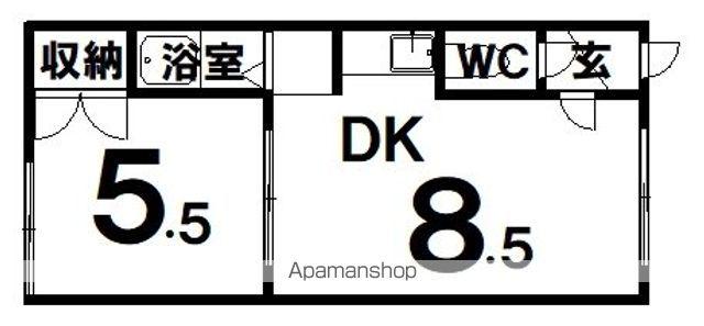 ハイツ中村A(1DK/2階)の間取り写真