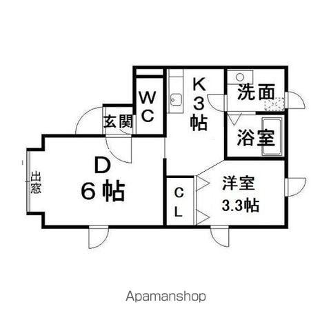 パークアベニューⅡ(1DK/2階)の間取り写真