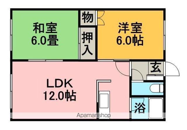 第2佐藤マンション(2LDK/1階)の間取り写真