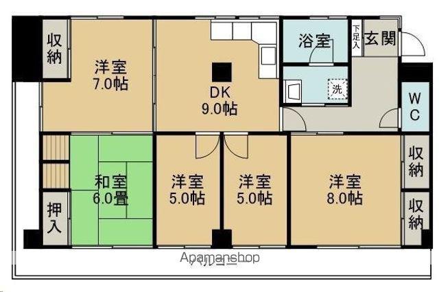 センユーハイツ(5DK/3階)の間取り写真