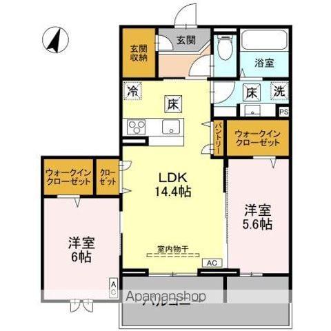 センカIII(2LDK/1階)の間取り写真