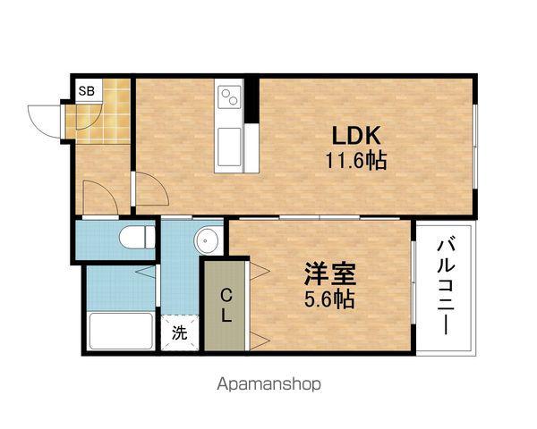 ハートフルプリムラ(1LDK/3階)の間取り写真