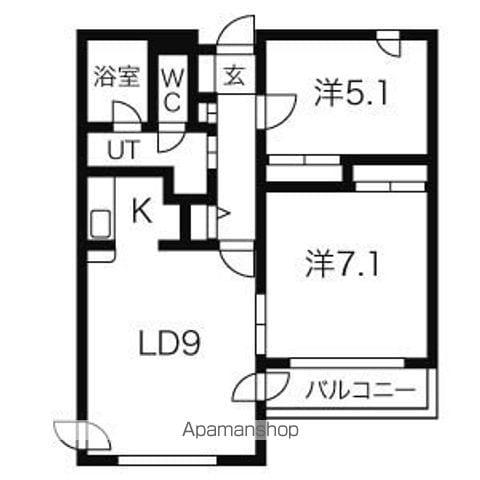 クリオパレス青葉壱番館(2LDK/2階)の間取り写真