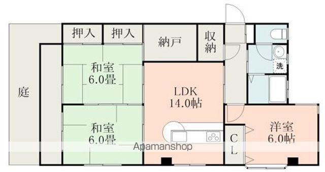 メッシーナ平成(3LDK/1階)の間取り写真