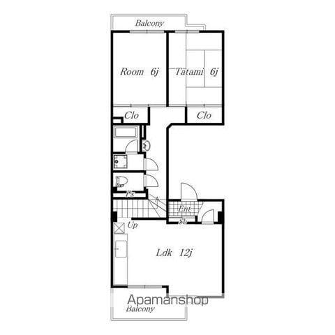 名古屋市名城線 名城公園駅 徒歩7分 14階建 築54年(2LDK/9階)の間取り写真