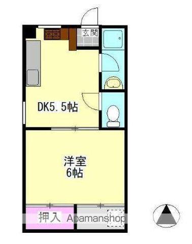 ドルフィン松福(1DK/3階)の間取り写真