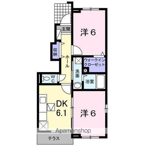 メゾンド・ジュネスK 5(2DK/1階)の間取り写真