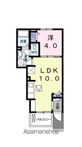 グレイス ヌーヴォー E(1LDK/1階)の間取り写真