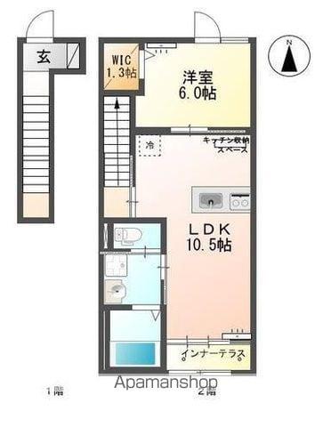 ティーダ春日(1LDK/2階)の間取り写真