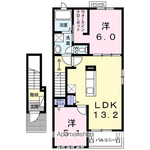 サニーレジデンス7(2LDK/2階)の間取り写真