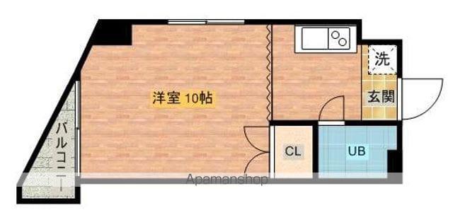 フラットワン(ワンルーム/4階)の間取り写真