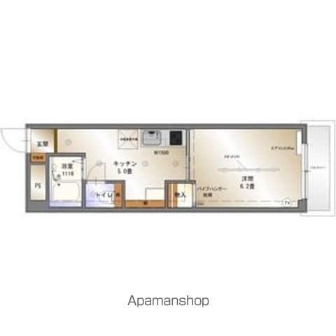 ルビービル(1DK/3階)の間取り写真