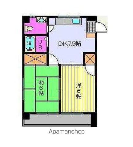 メゾン サン(2DK/4階)の間取り写真