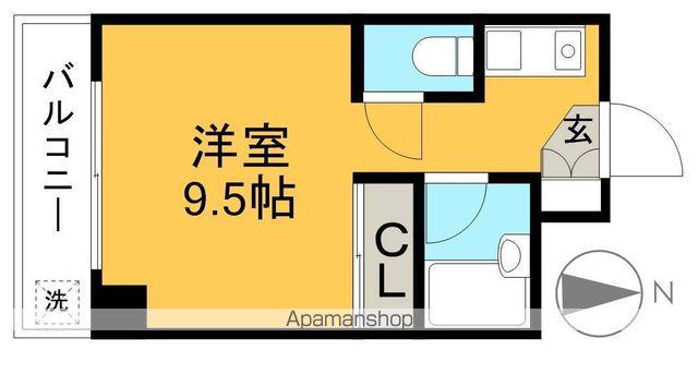 ロイヤルレジデンス秦(ワンルーム/2階)の間取り写真