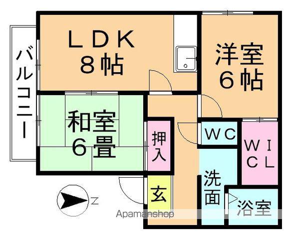 サンガーデン楽田 A棟(2LDK/2階)の間取り写真
