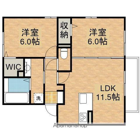 M&Mドリーム A棟(2LDK/2階)の間取り写真