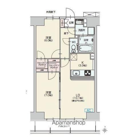 MELIV岩倉(2LDK/4階)の間取り写真