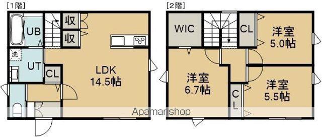函館市電本線湯川線 湯の川駅 徒歩19分 2階建 築9年(3LDK)の間取り写真