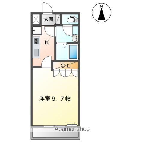 グリーンヒルズB(1K/1階)の間取り写真