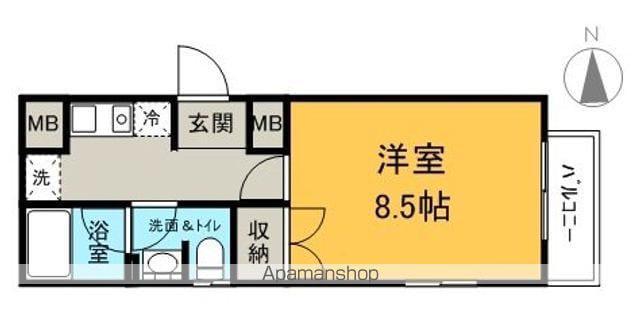 シャインパレス中村(1K/1階)の間取り写真