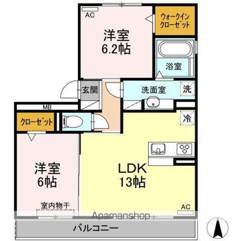 TWILIGHT Ⅴ(2LDK/2階)の間取り写真