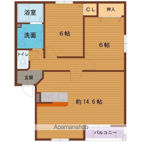 エルグランド(2LDK/1階)の間取り写真