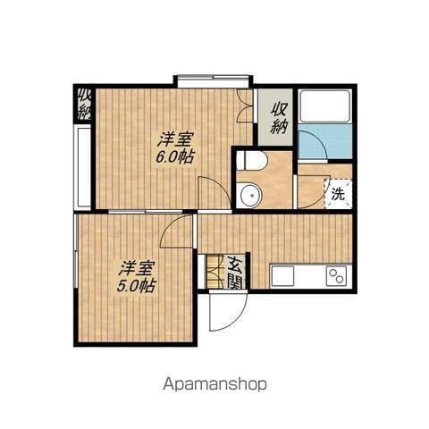 ウエストレイク(2K/2階)の間取り写真