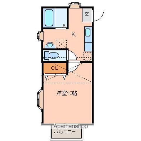 カサビエント弐番館(1K/2階)の間取り写真