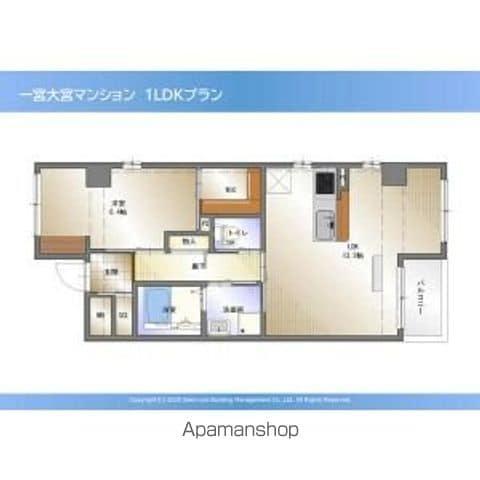 ALBA MASUMIDA(1LDK/1階)の間取り写真