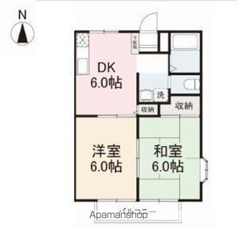 グリーンヒルズ玉藻Ⅰ(2DK/2階)の間取り写真