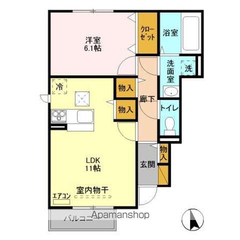 フィオーレ 壱番館(1LDK/1階)の間取り写真