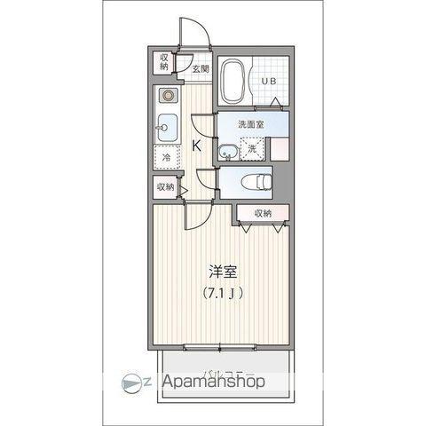 ポアール市川(1K/2階)の間取り写真