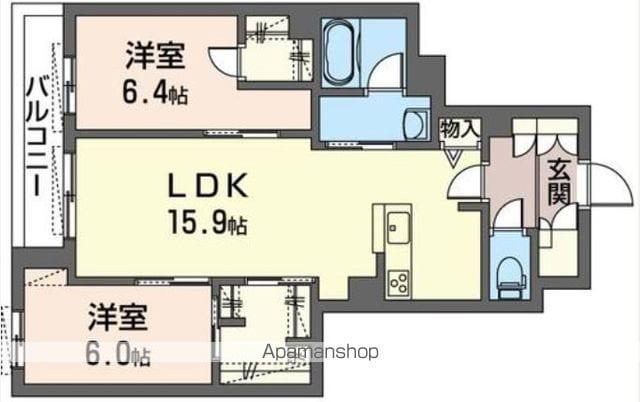 SAINT GRACE(2LDK/2階)の間取り写真