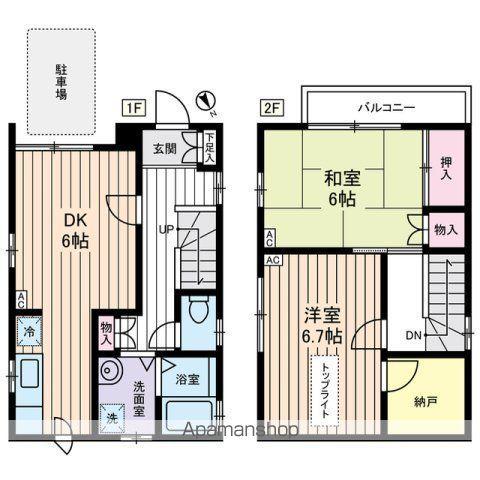 中央本線 西荻窪駅 徒歩16分 2階建 築32年(2DK)の間取り写真